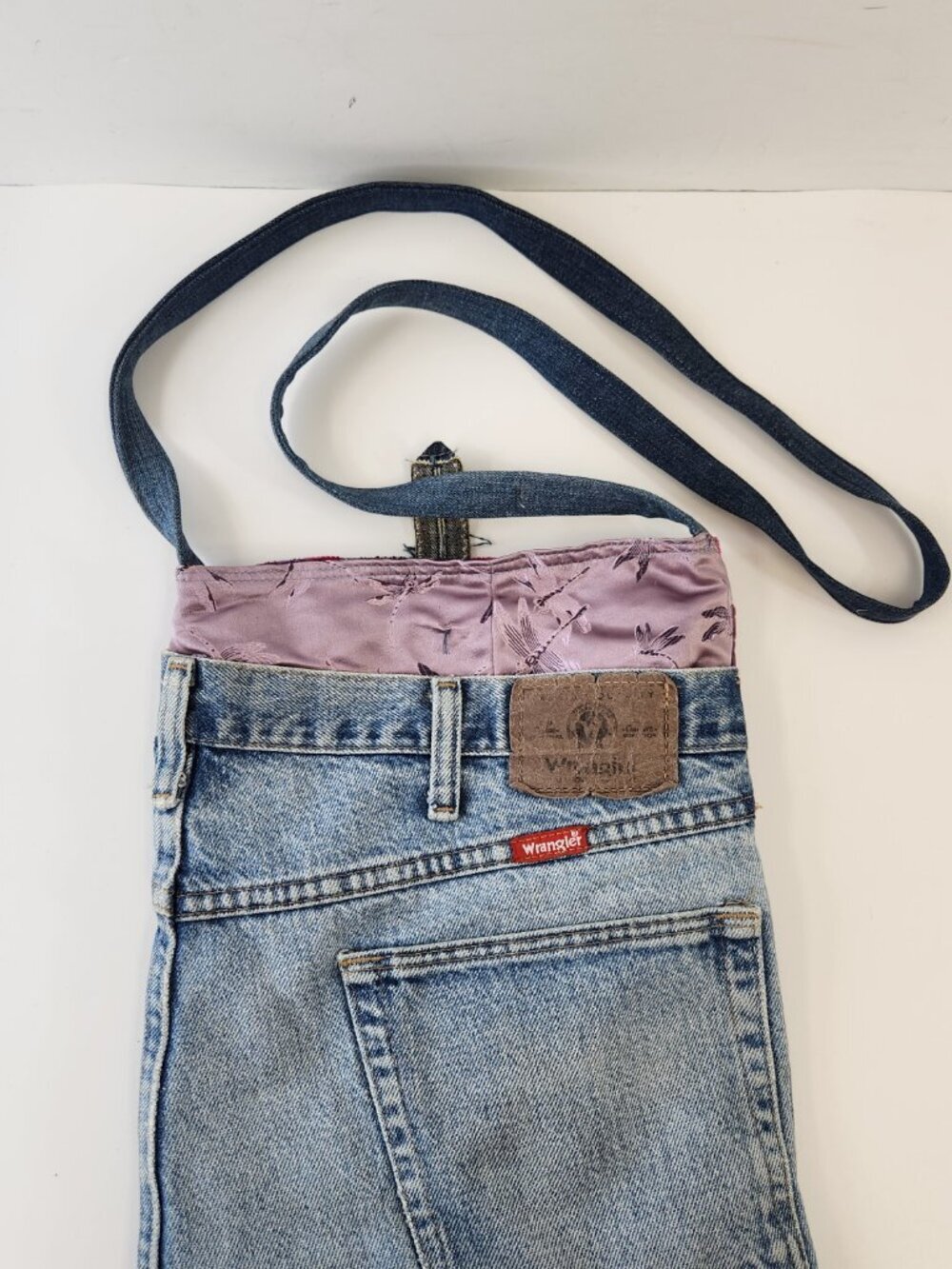 Handmade boho Denim Wrangler Jean Purse Crossbody Very Mary Designs - Picture 8 of 12